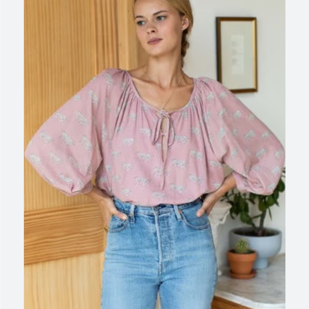 Emerson Fry Pink Lucy Blouse Cheetah